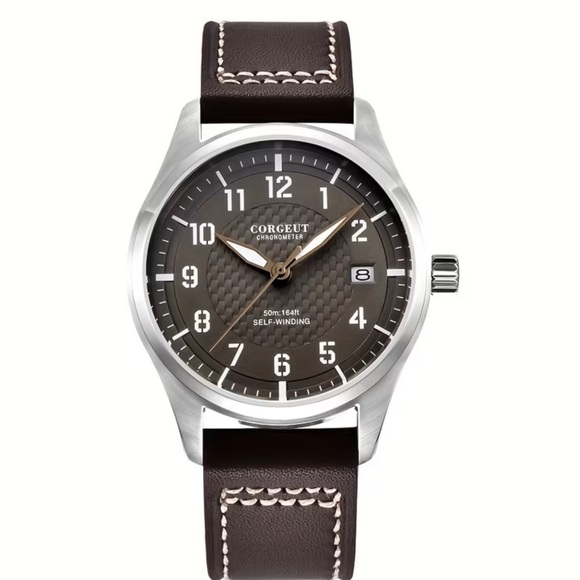 Brown Leather Men's Automatic Watch NH35